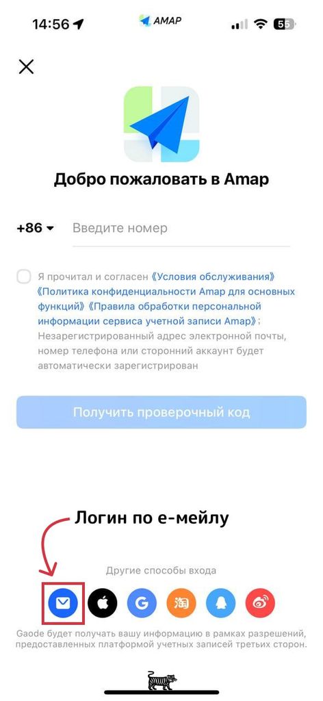 Экран регистрации приложения Amap с логотипом и полями ввода